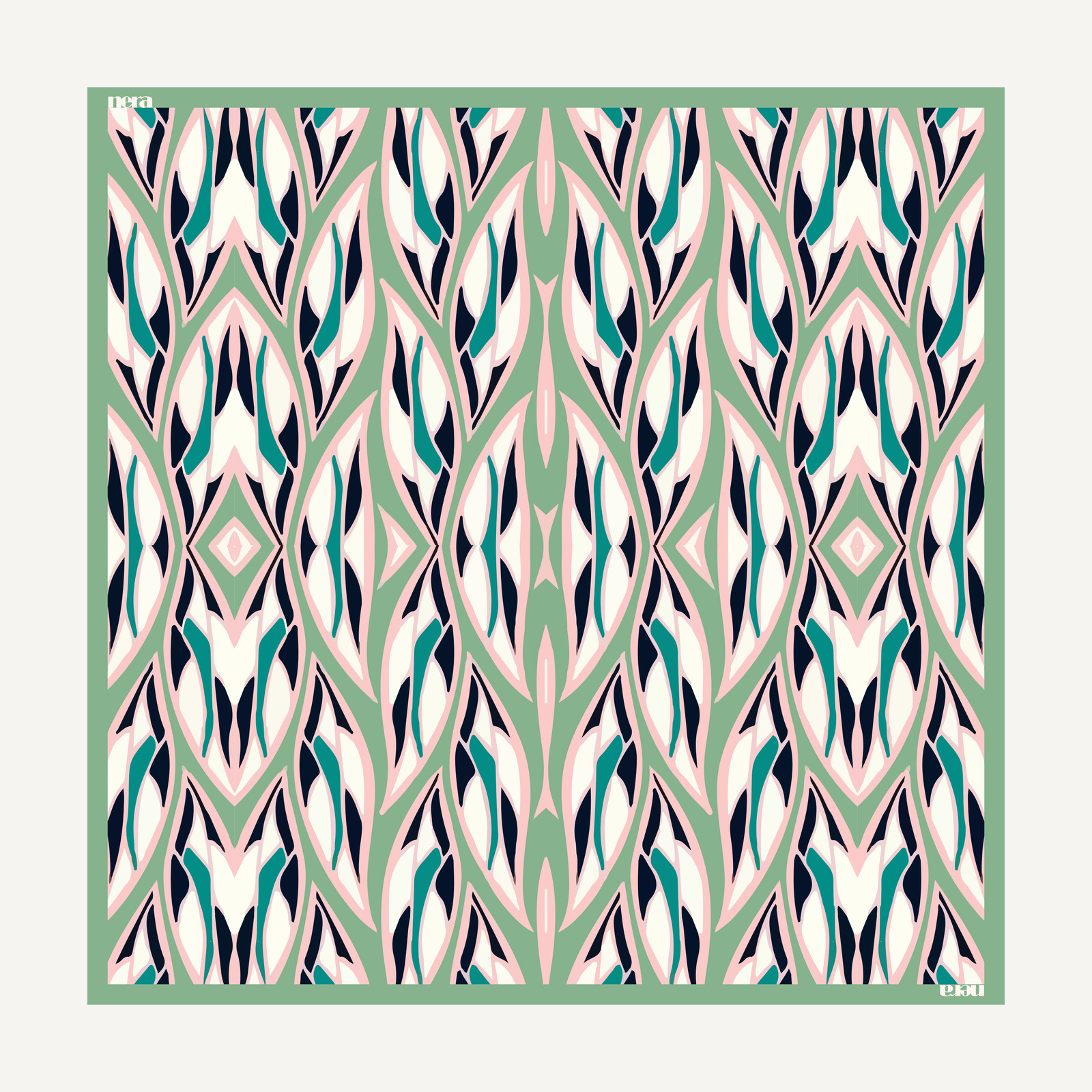 Daun Ikat in Verdant, flat view