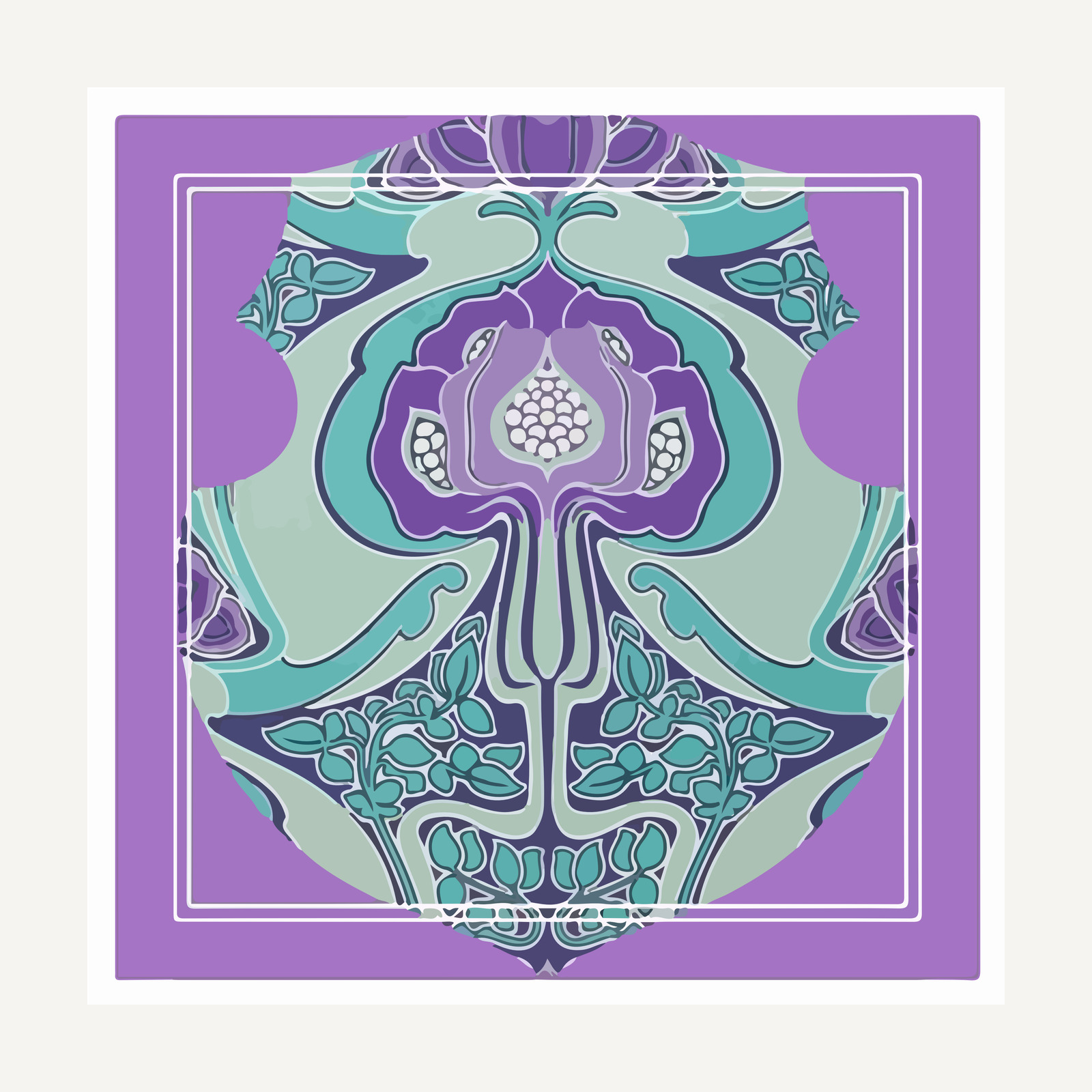 Teratai in Amethyst, flat view