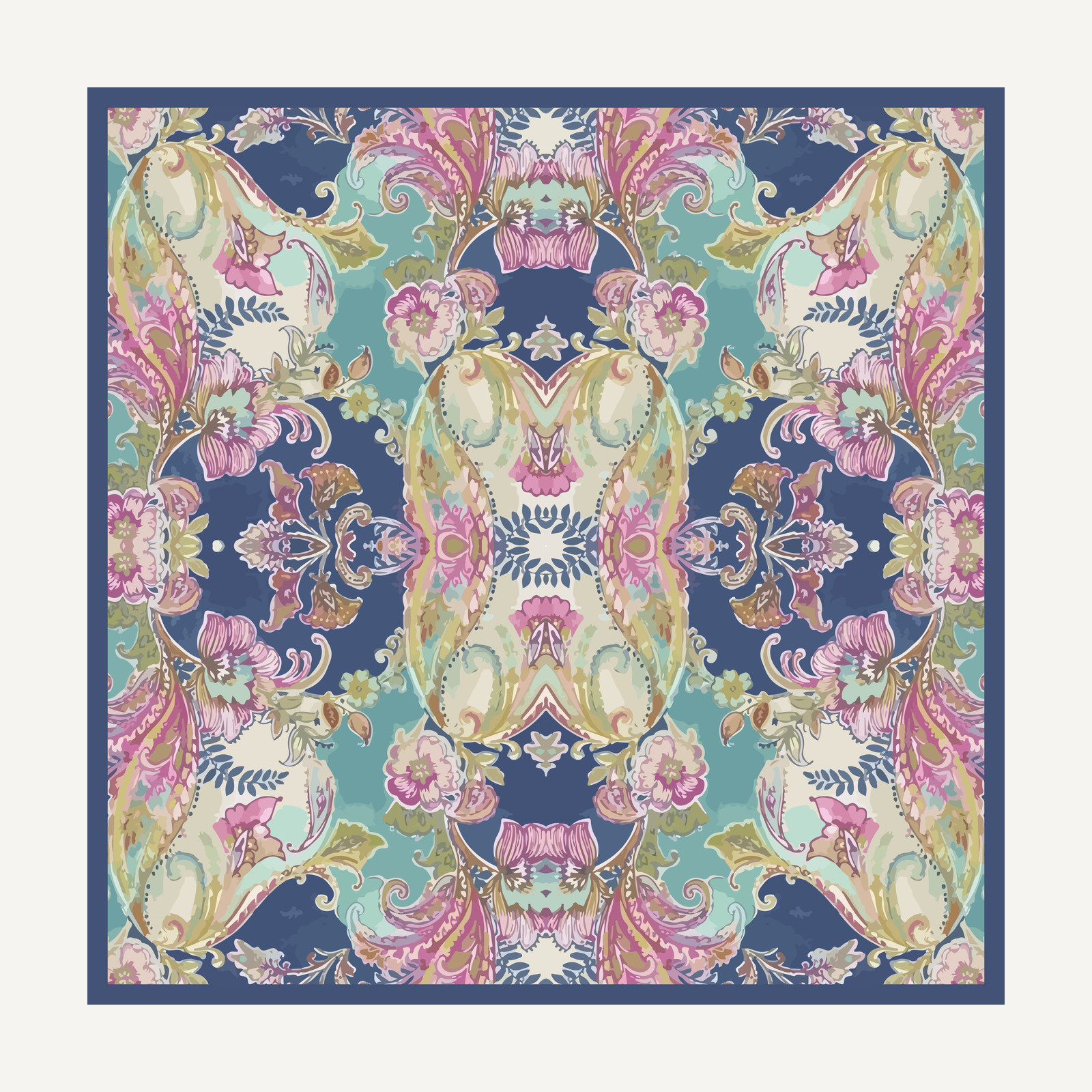 Kasmir in Indigo, flat view