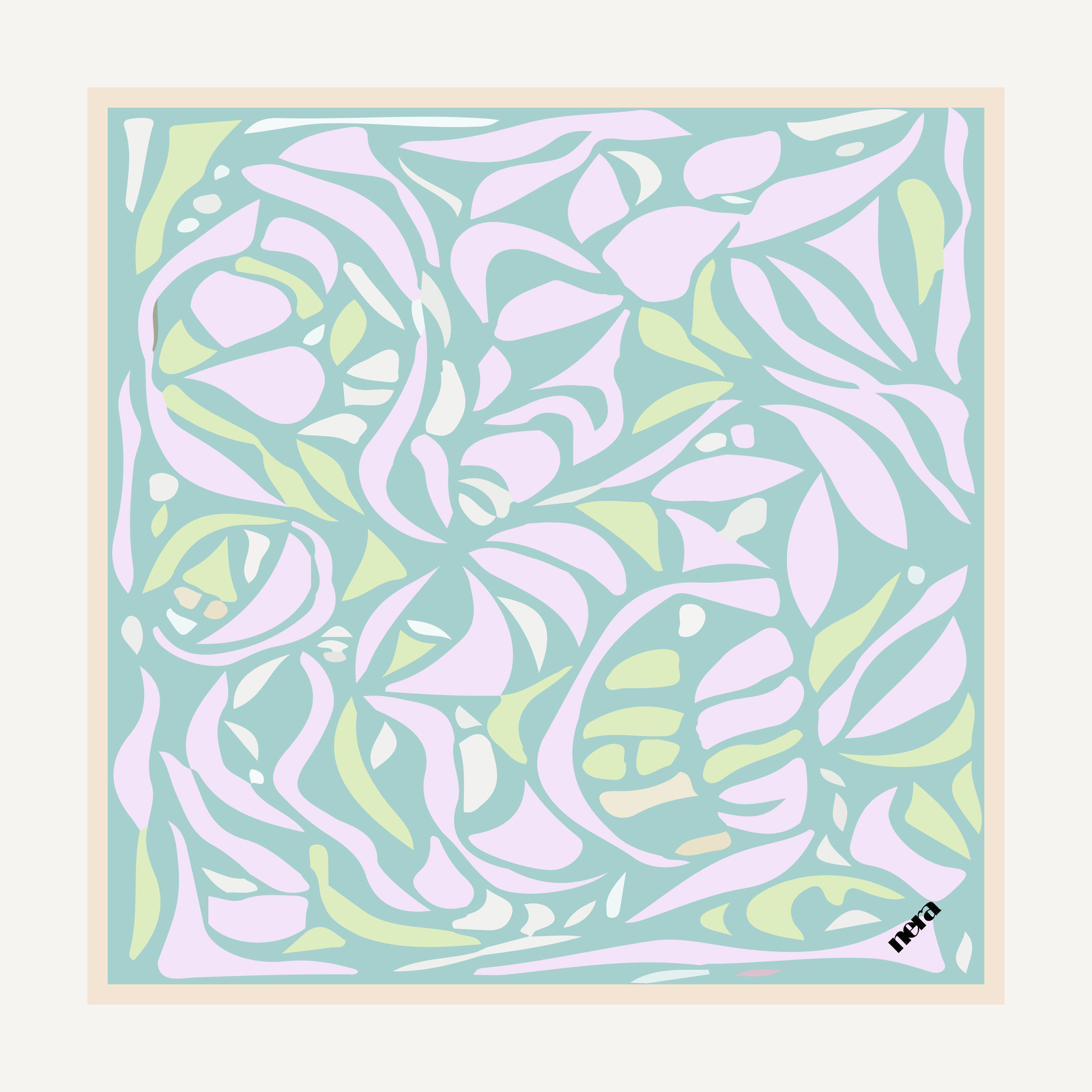 Dedaun Pudina in Turquoise, flat view
