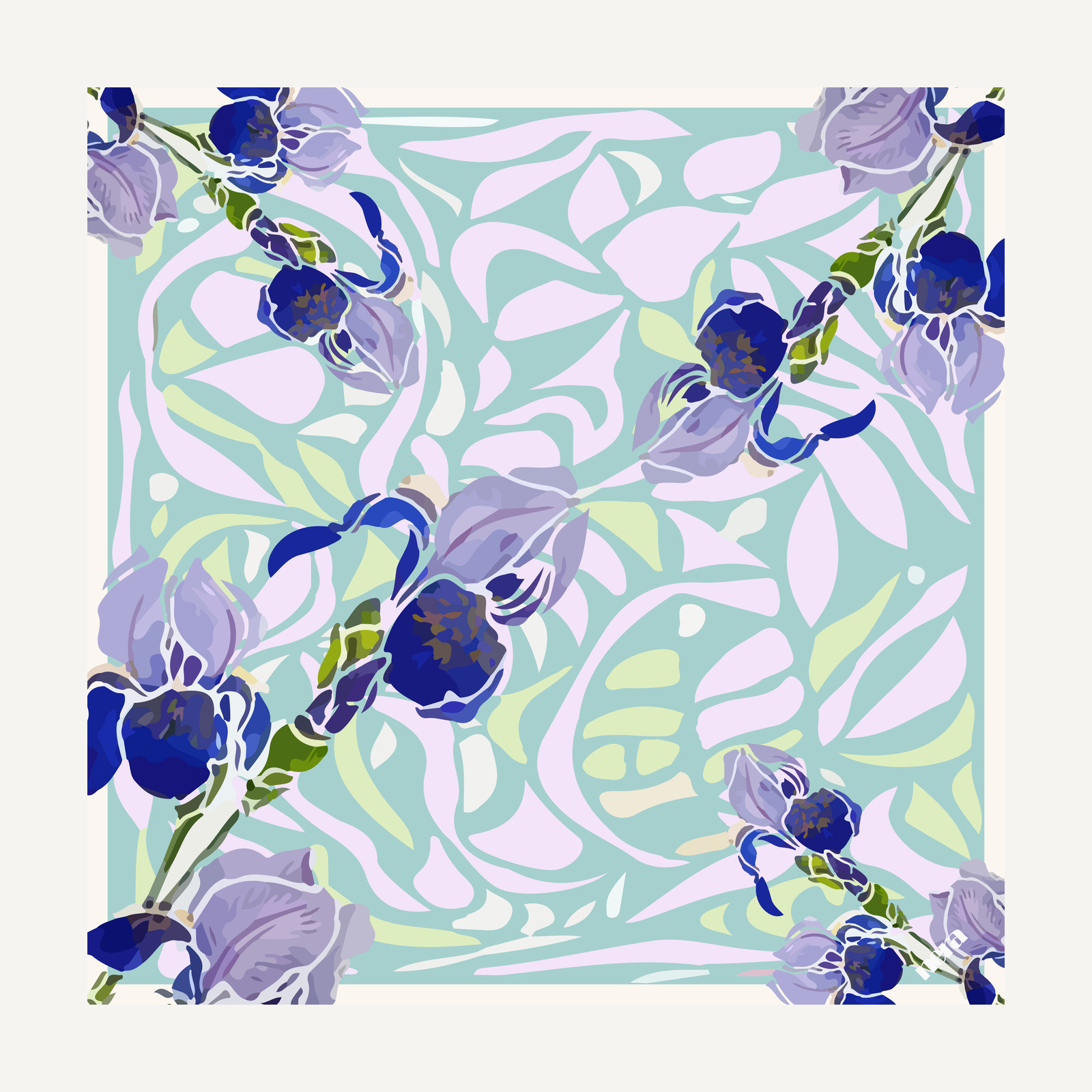 Iris in Mint, flat view