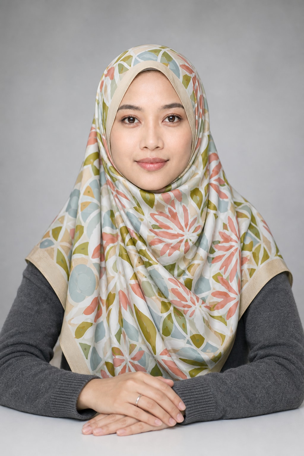Bunga Kantan in Saffron, worn, front view